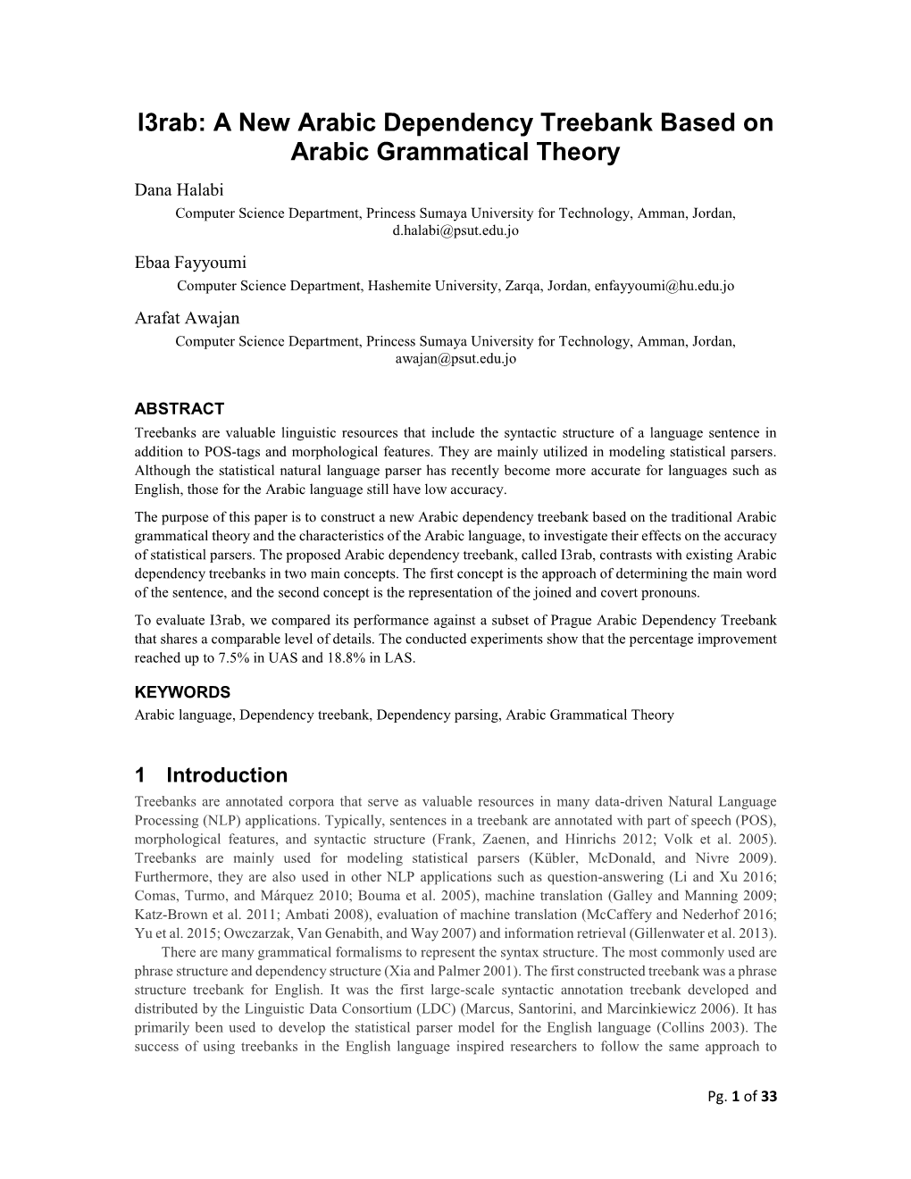 I3rab: a New Arabic Dependency Treebank Based on Arabic