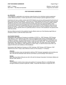 AT&T EXCHANGE GUIDEBOOK Original Page 1 PART 1