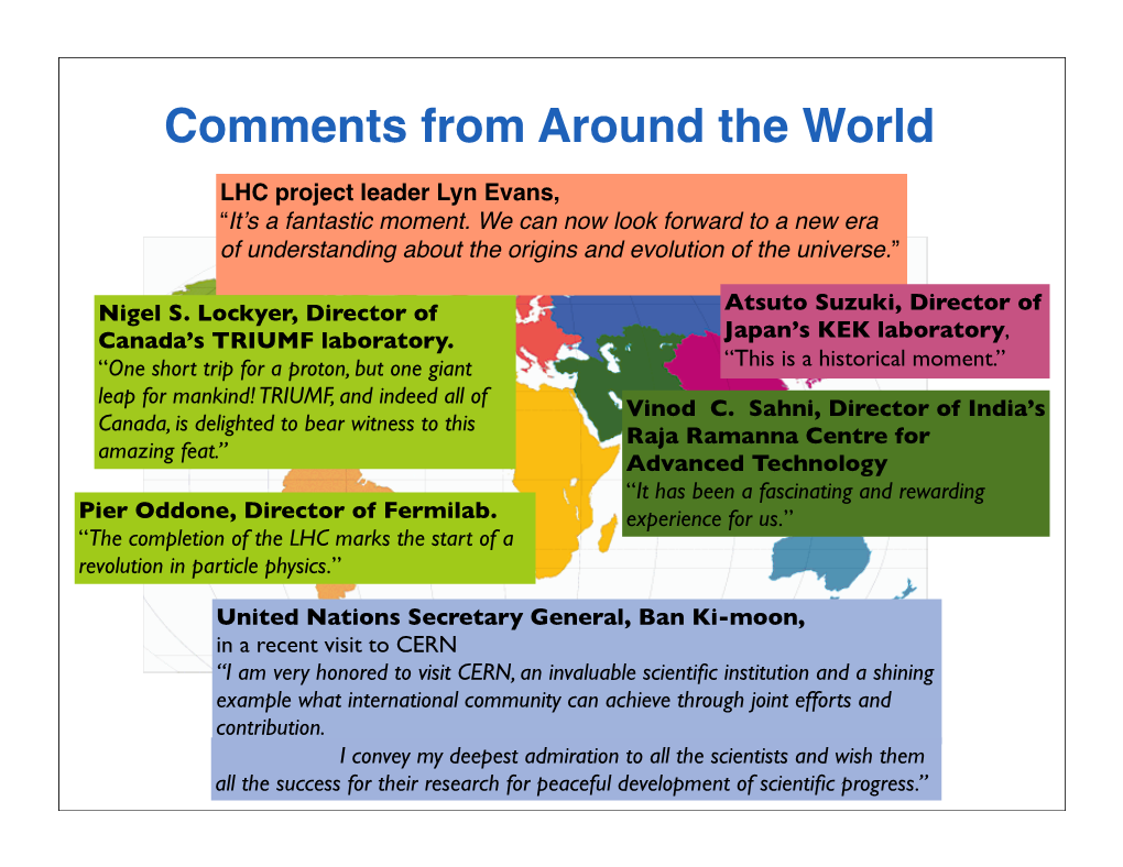 Comments from Around the World