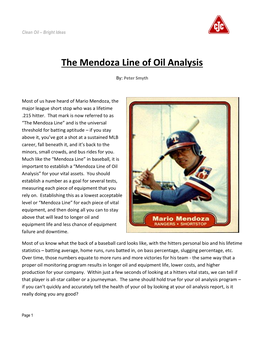 The Mendoza Line of Oil Analysis