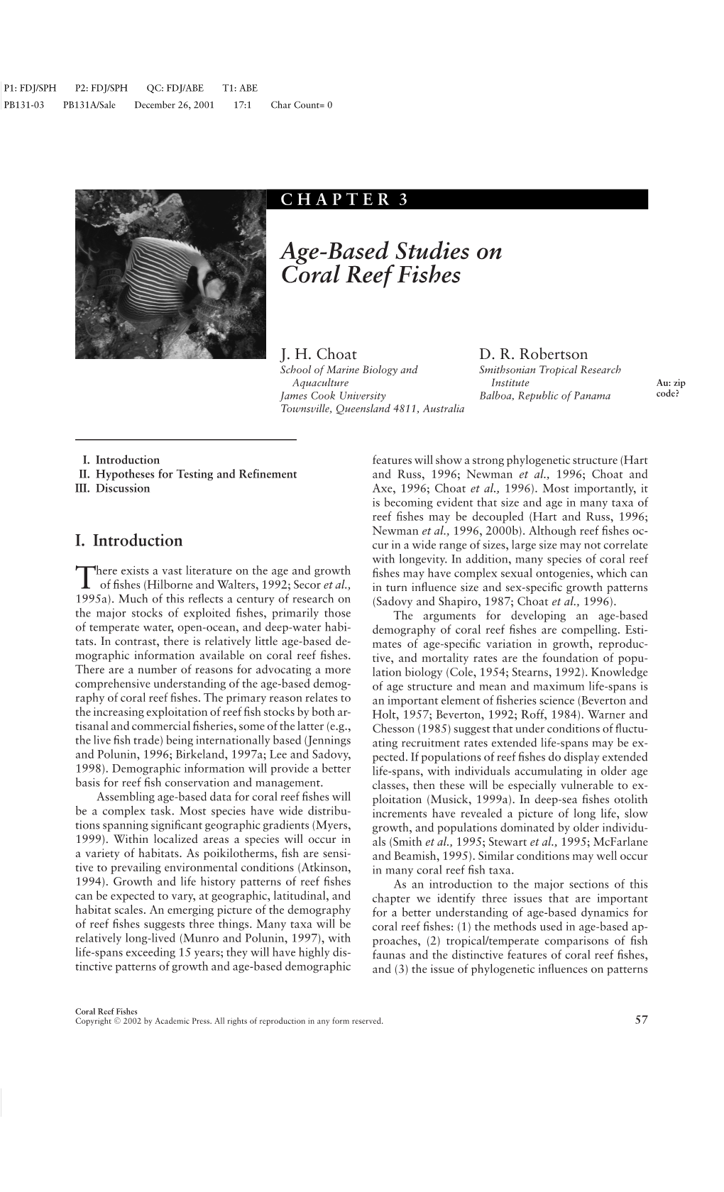 Age-Based Studies on Coral Reef Fishes