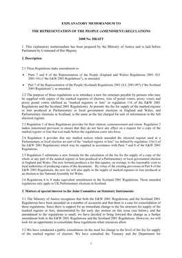 Draft Explanatory Memorandum