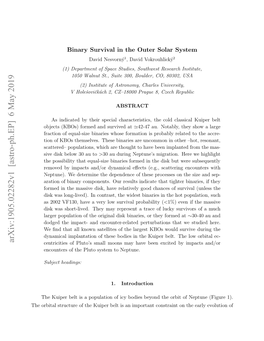 Binary Survival in the Outer Solar System
