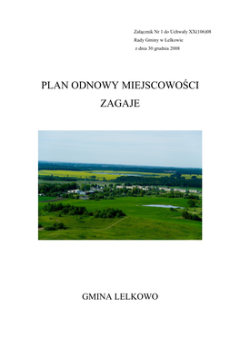 Plan Odnowy Miejscowości Zagaje