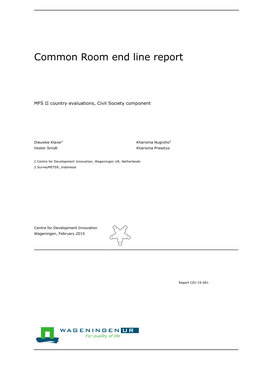 Common Room End Line Report