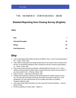 Detailed Reporting from Closing Survey (English)