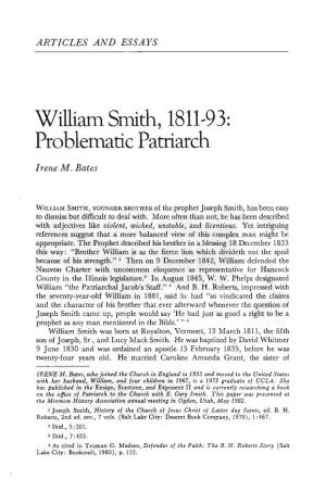 William Smith, 1811-93: Problematic Patriarch Irene M