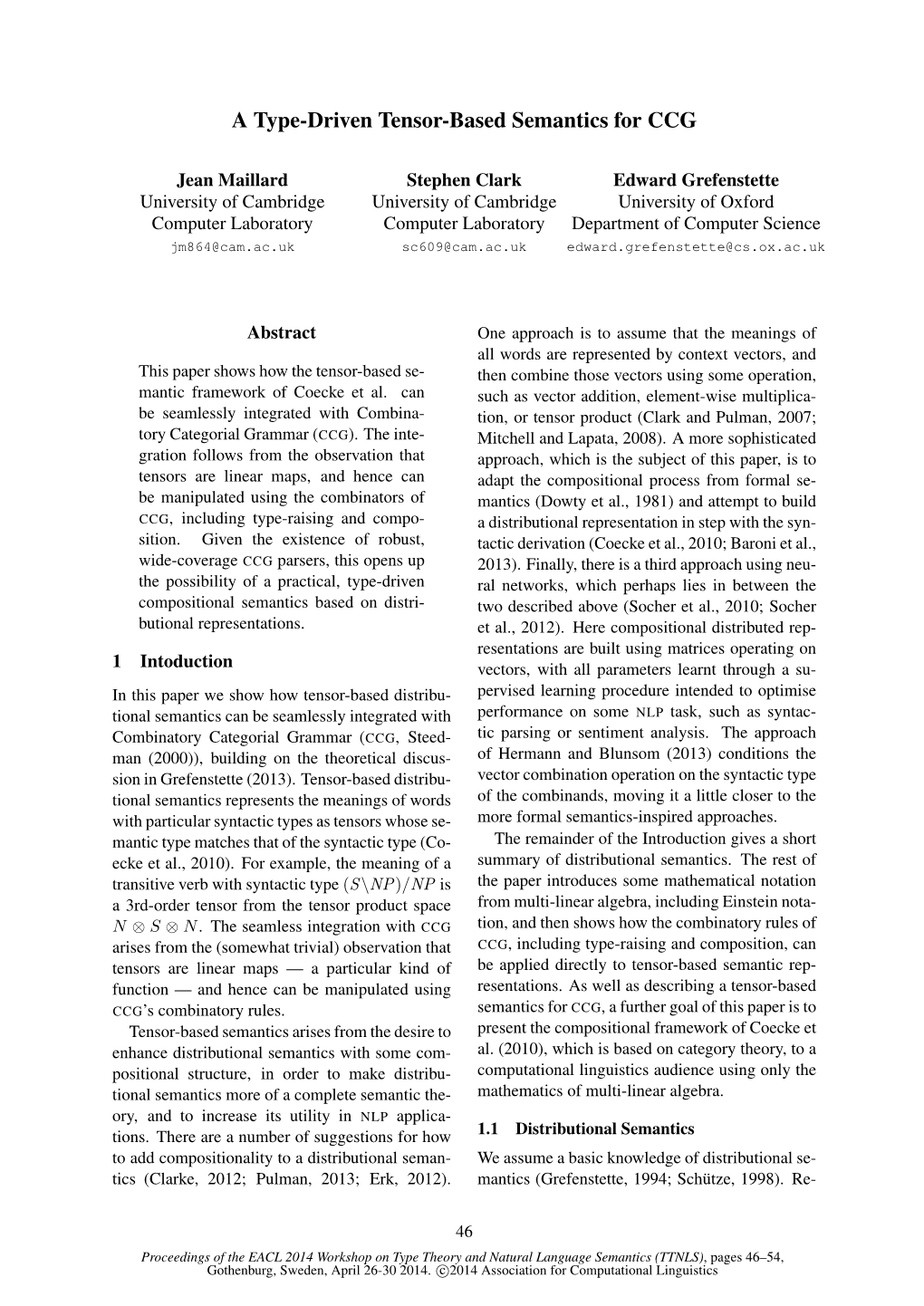 A Type-Driven Tensor-Based Semantics for CCG