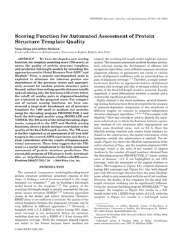 Scoring Function for Automated Assessment of Protein Structure Template Quality