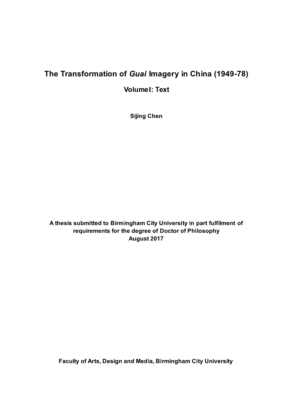 The Transformation of Guai Imagery in China (1949-78)