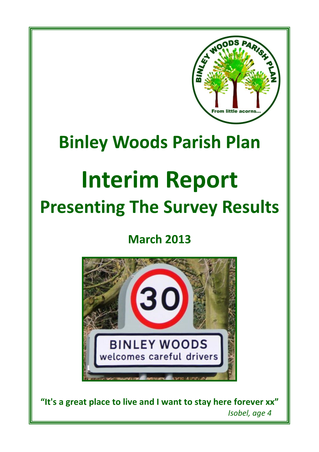 Binley Woods Parish Plan Interim Report Presenting the Survey Results