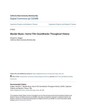 Murder Music: Horror Film Soundtracks Throughout History