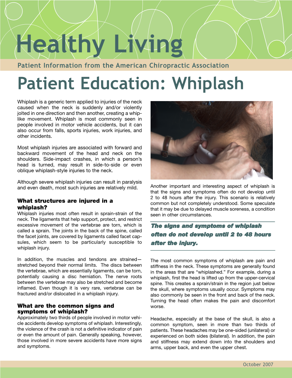 Patient Education: Whiplash