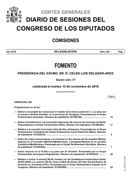 Diario De Sesiones De La Comisión De Fomento