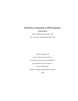 Third-Party Composition of AOP Mechanisms