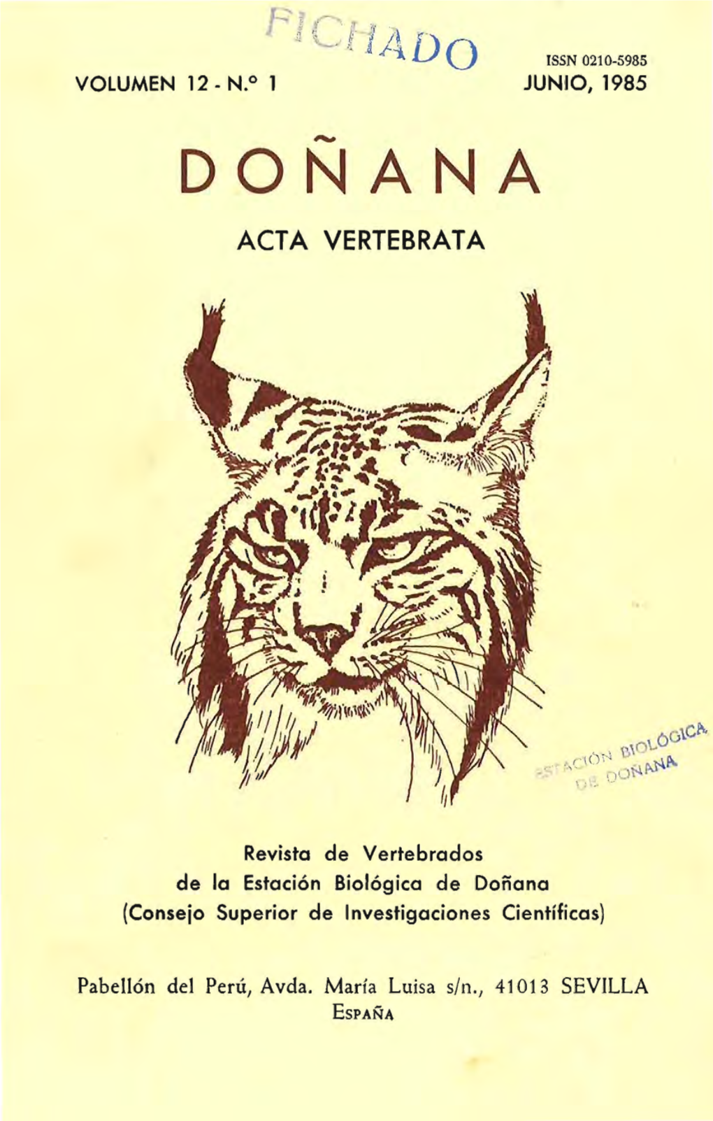 Donana- Acta Vertebrata