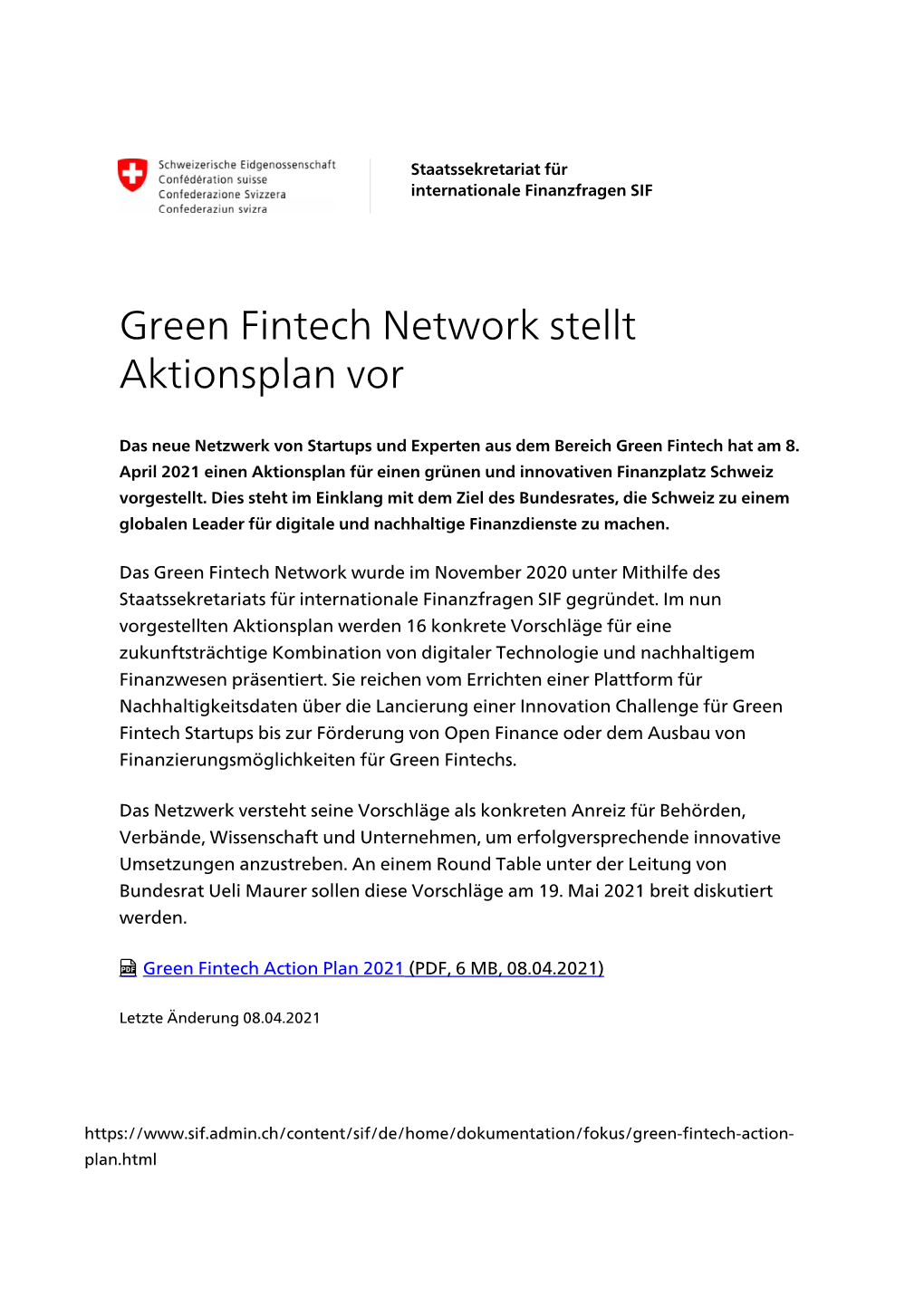Green Fintech Network Stellt Aktionsplan Vor