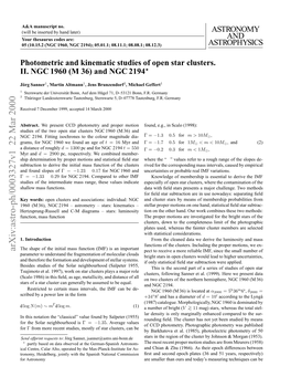 Photometric and Kinematic Studies of Open Star Clusters. II. NGC 1960 (M