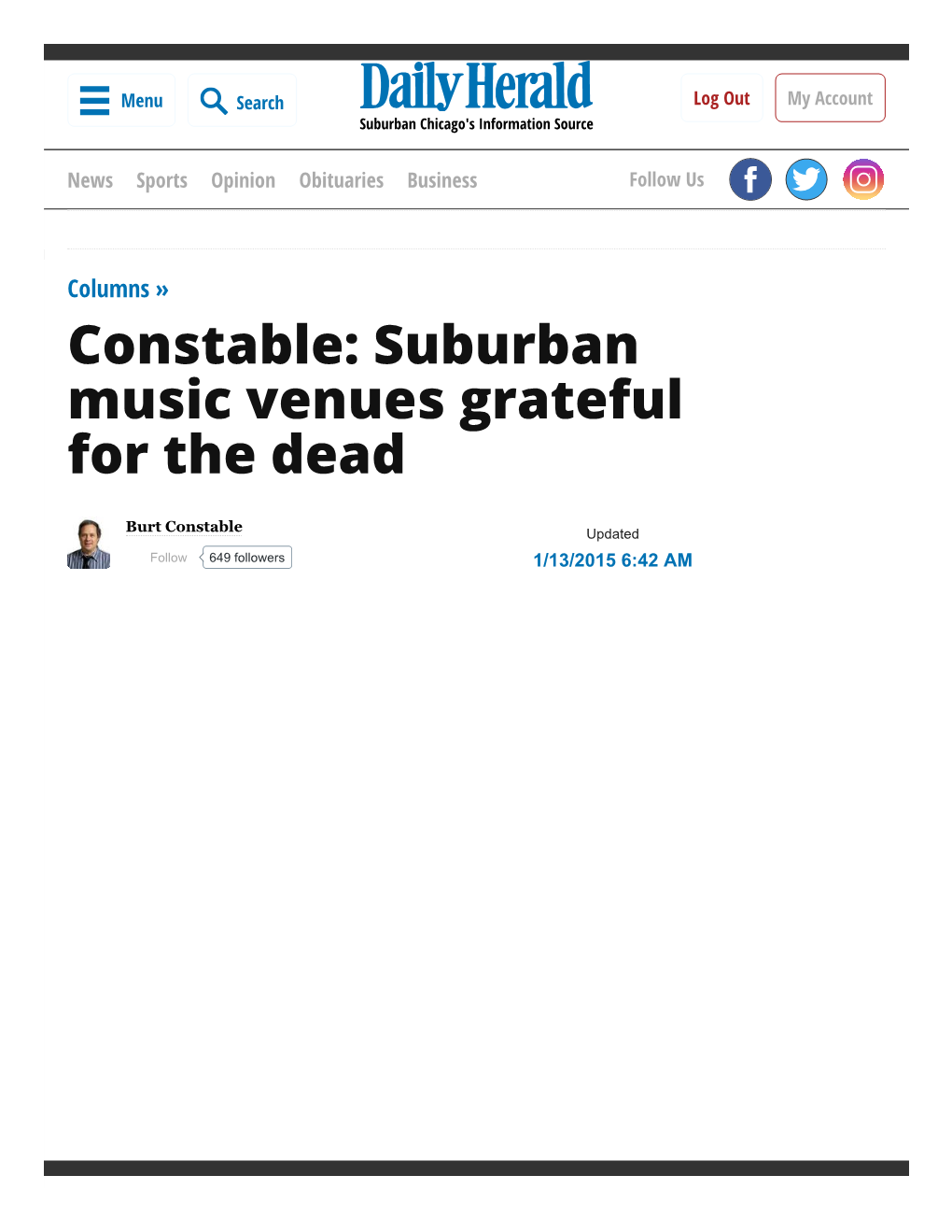 Constable: Suburban Music Venues Grateful for the Dead