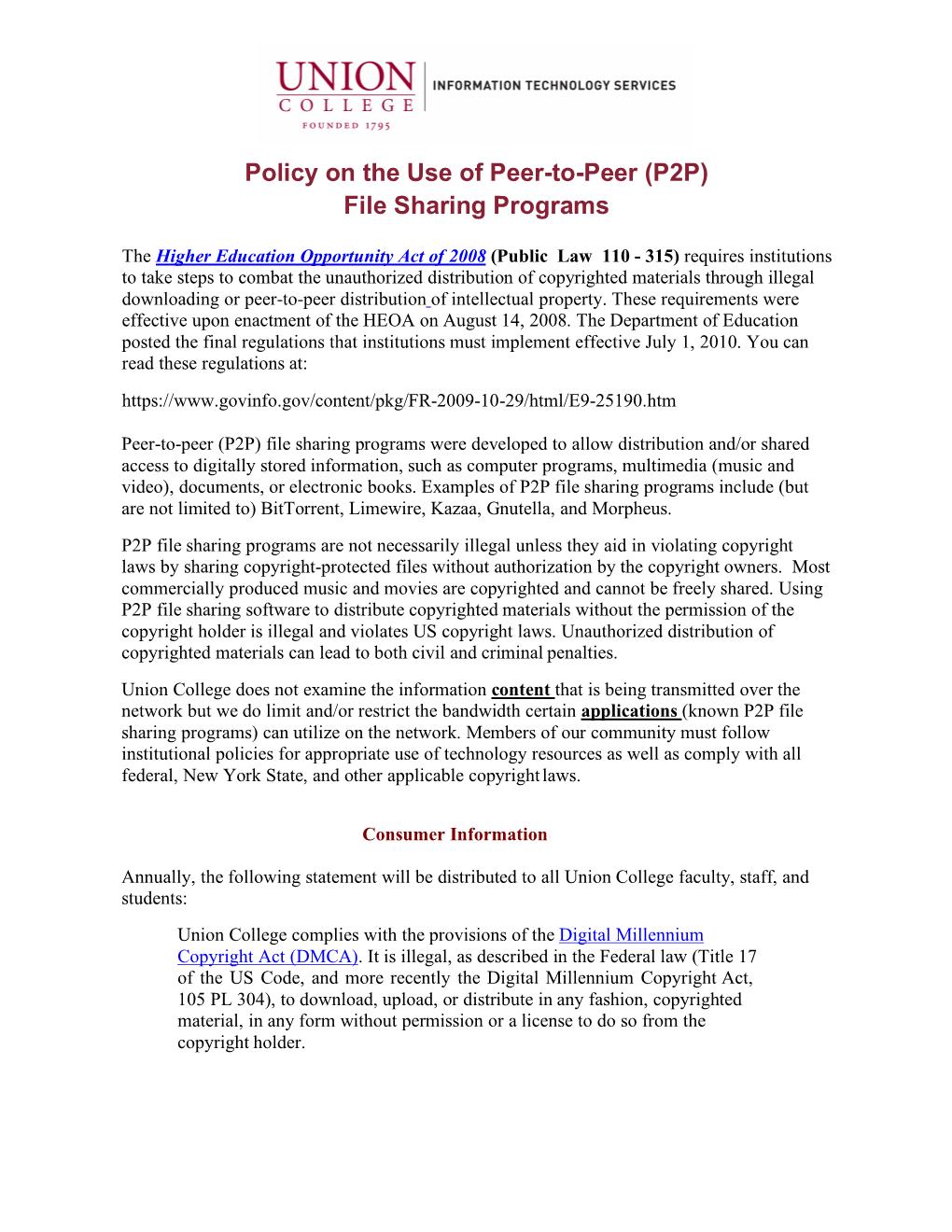 Peer-To-Peer File Sharing Policy-February2019