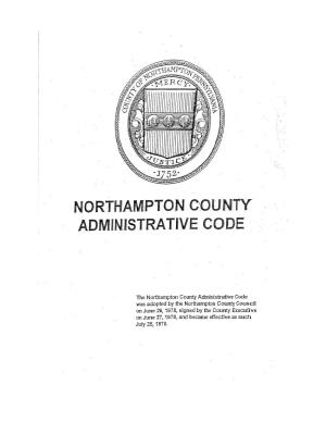 Northampton County Administrative Code.Pdf
