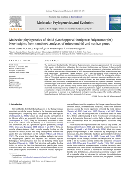 Molecular Phylogenetics of Cixiid Planthoppers (Hemiptera: Fulgoromorpha): New Insights from Combined Analyses of Mitochondrial and Nuclear Genes