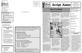 Script Notes Volume 32 Issue 4 Music Theatre of Wenatchee October 2012 Page 1 233B N Wenatchee Ave P