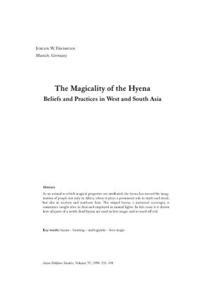 The Magicality of the Hyena Beliefs and Practices in West and South Asia