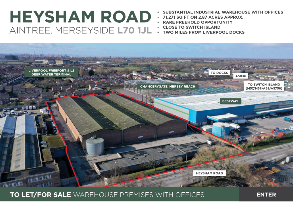Heysham Road • Rare Freehold Opportunity • Close to Switch Island Aintree, Merseyside L70 1Jl • Two Miles from Liverpool Docks
