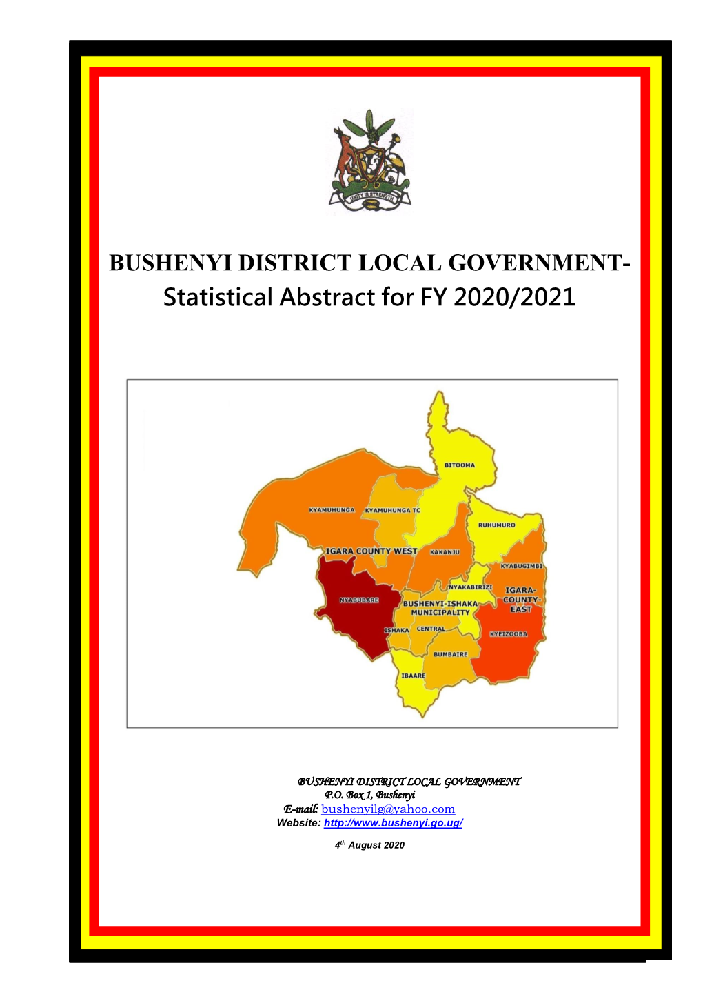 Bushenyi DLG Statistical Abstract FY 2020-21.Pdf