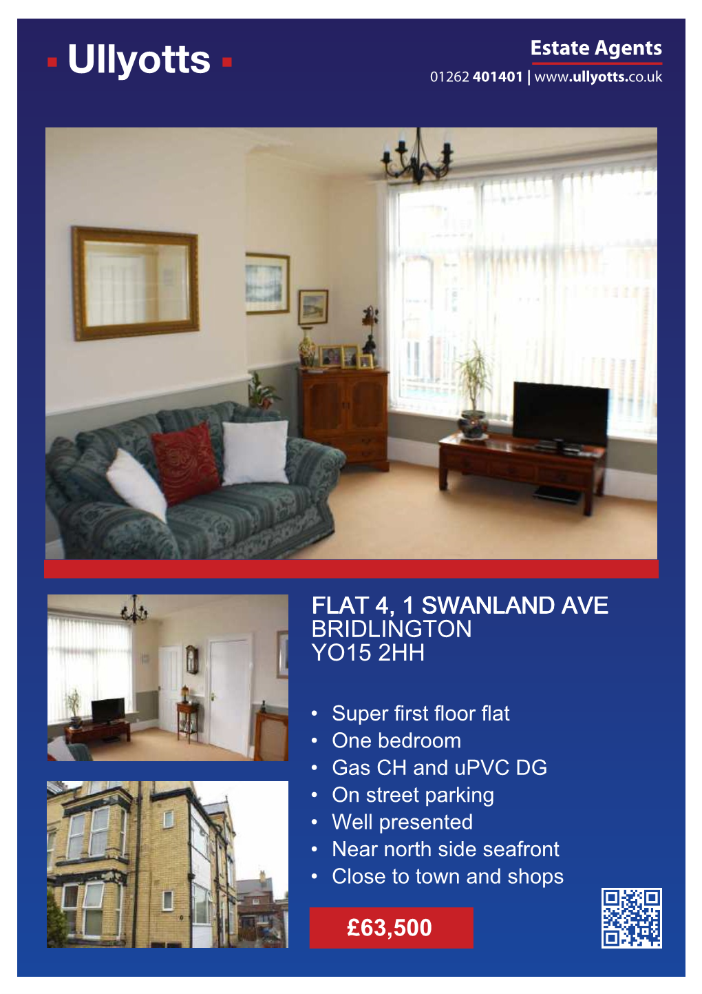 £63,500 Flat 4, 1 Swanland Ave Bridlington Yo15