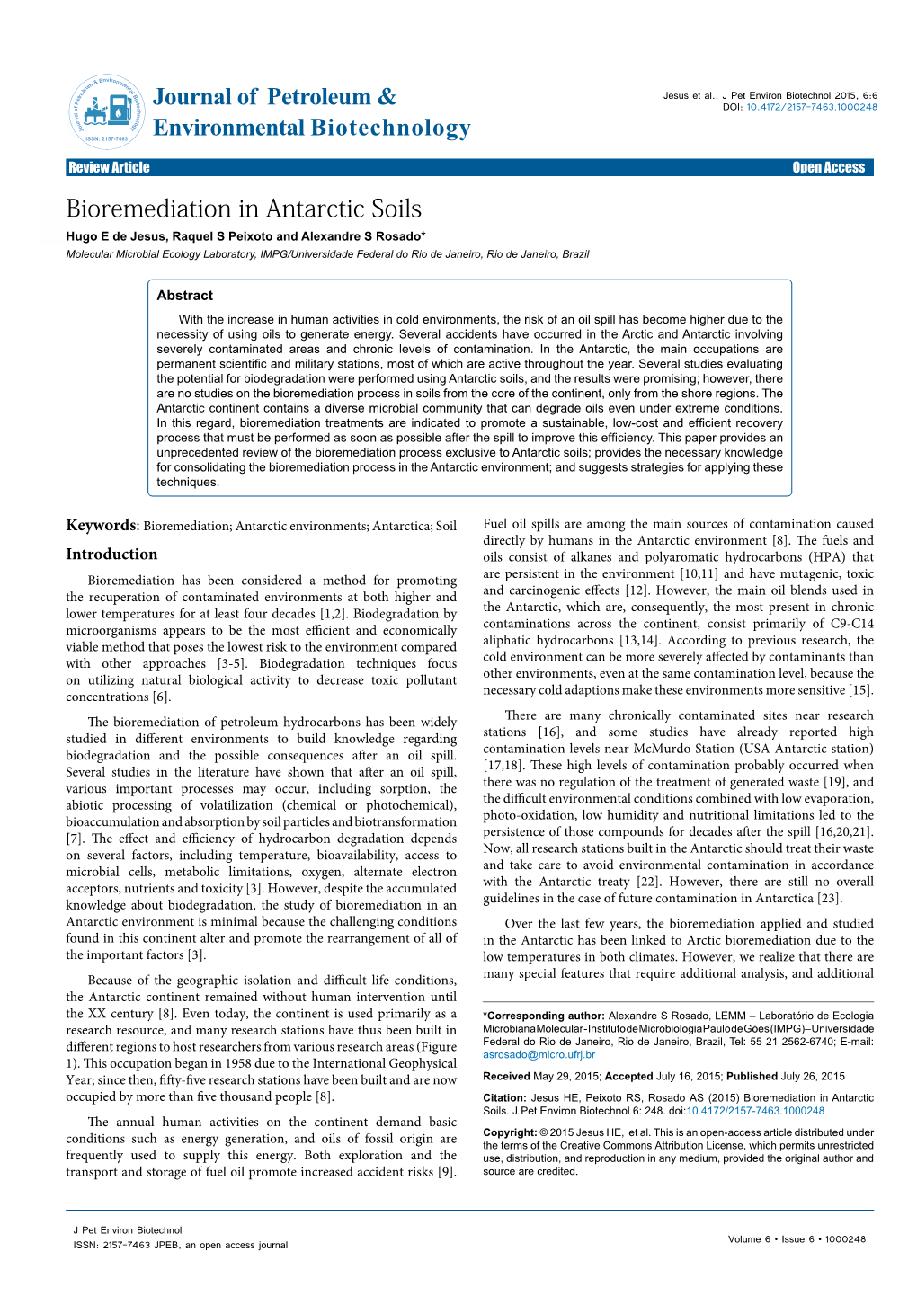 Bioremediation in Antarctic Soils