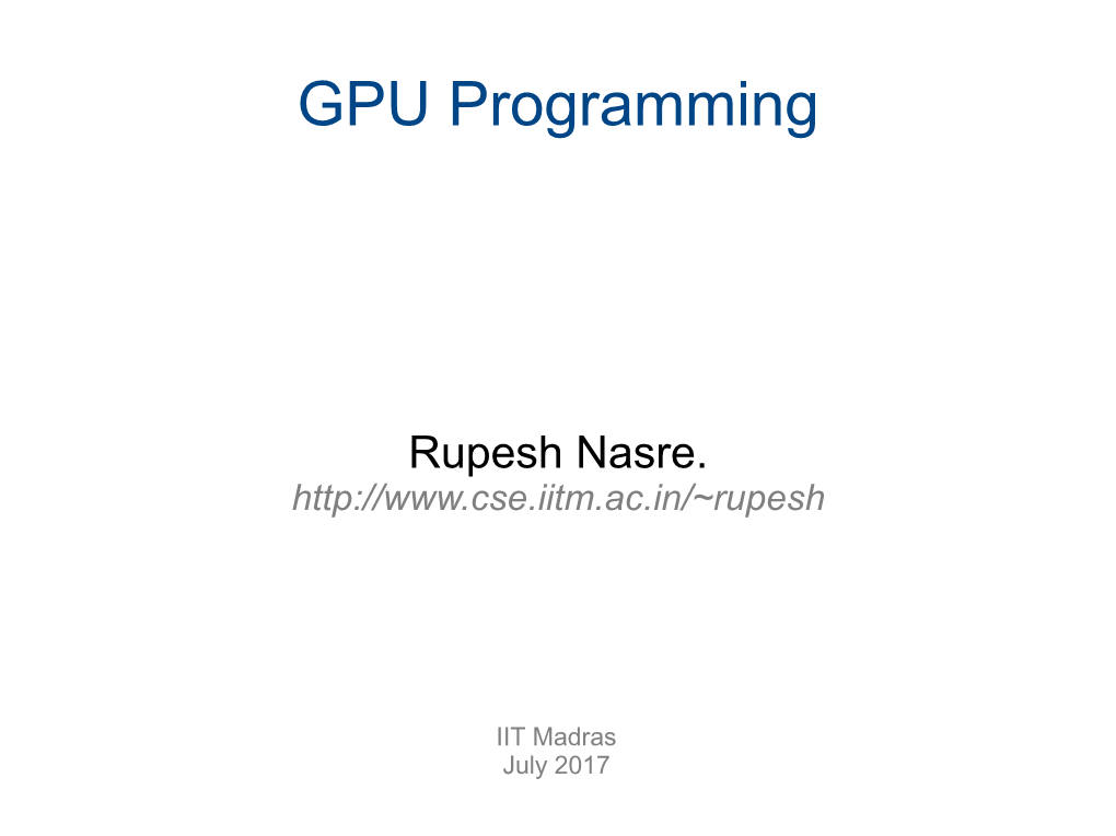 GPU Programming