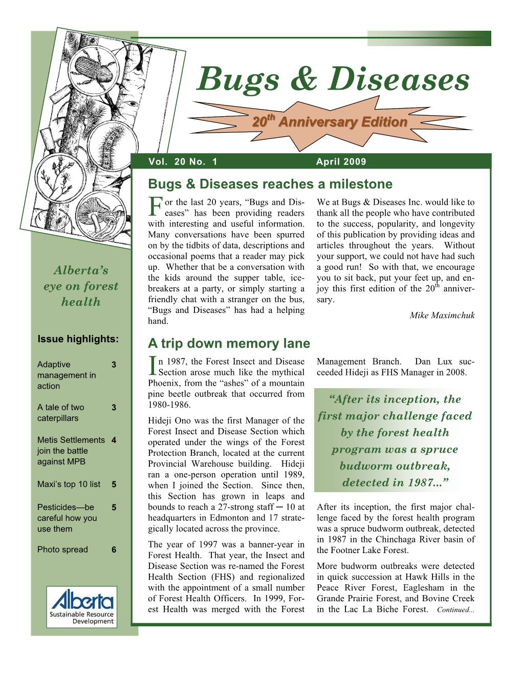 Bugs and Diseases Newsletter