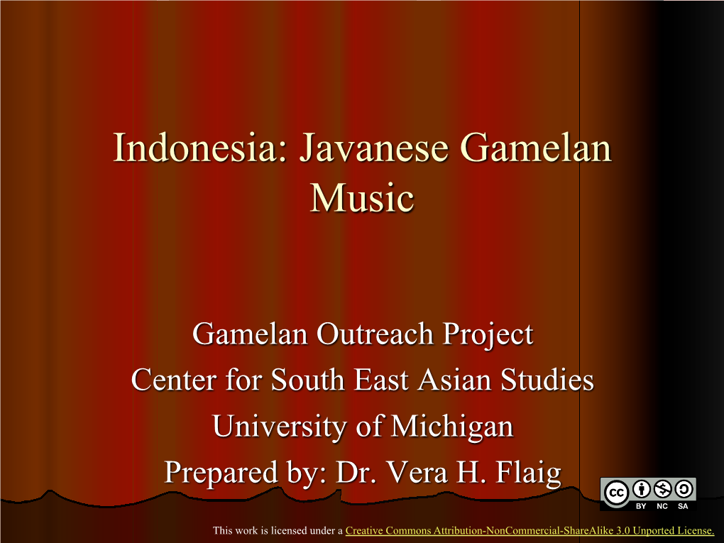 Javanese Gamelan Music