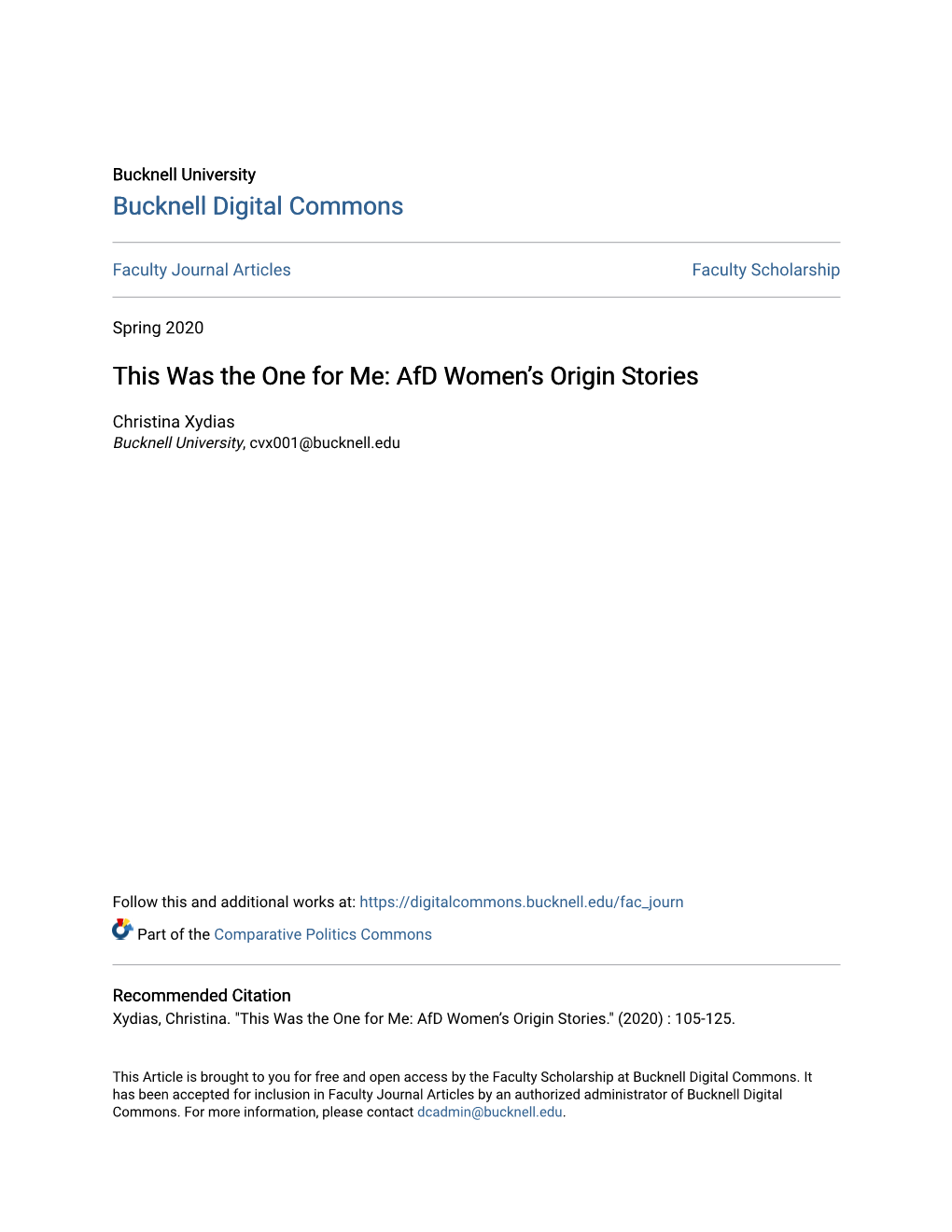 Afd Women's Origin Stories