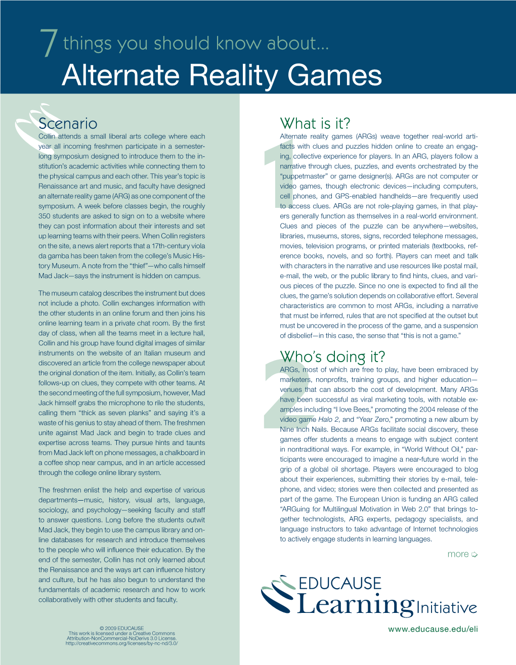 7 Things You Should Know About Alternate Reality Games