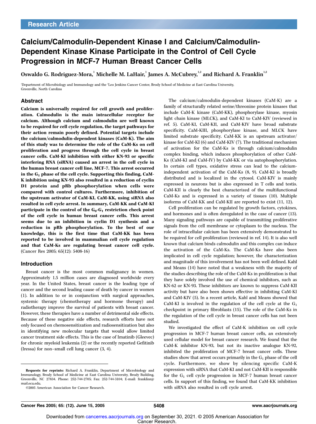 Calcium/Calmodulin-Dependent Kinase I And