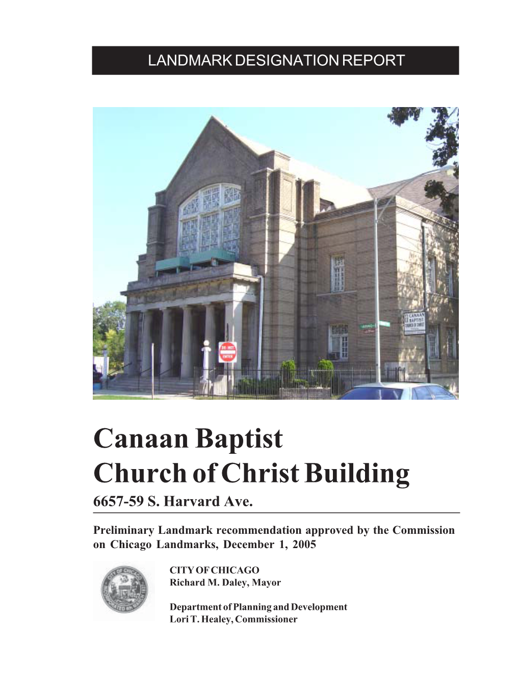 Canaan Baptist Church of Christ Building 6657-59 S
