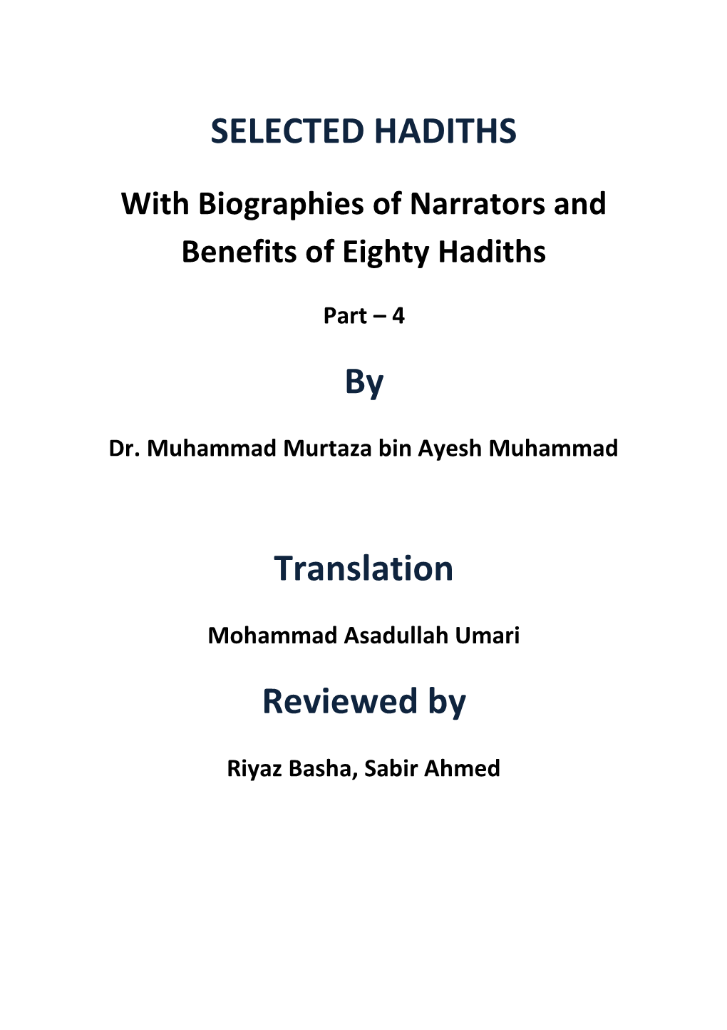 Selected Hadiths