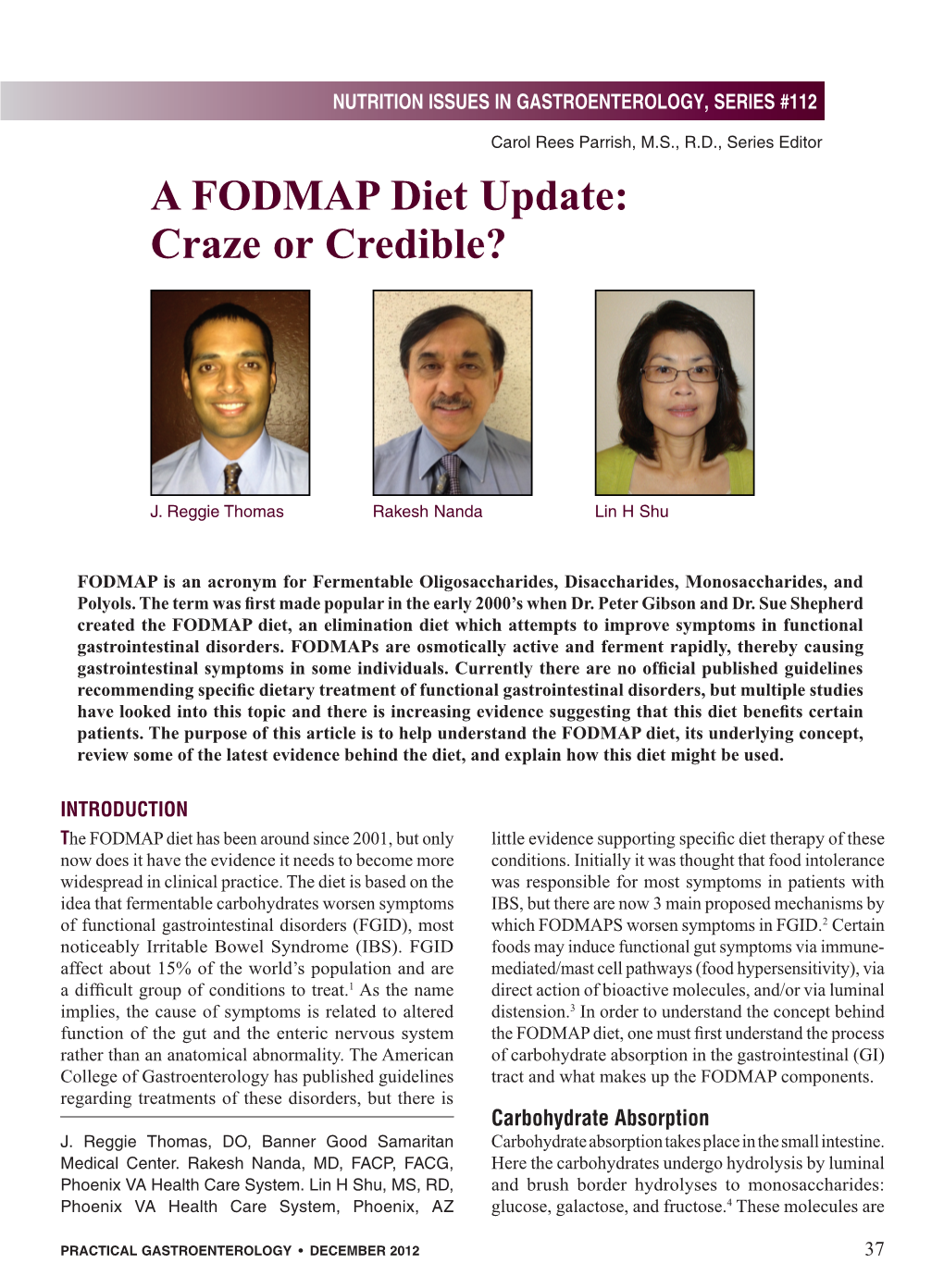 A FODMAP Diet Update: Craze Or Credible?