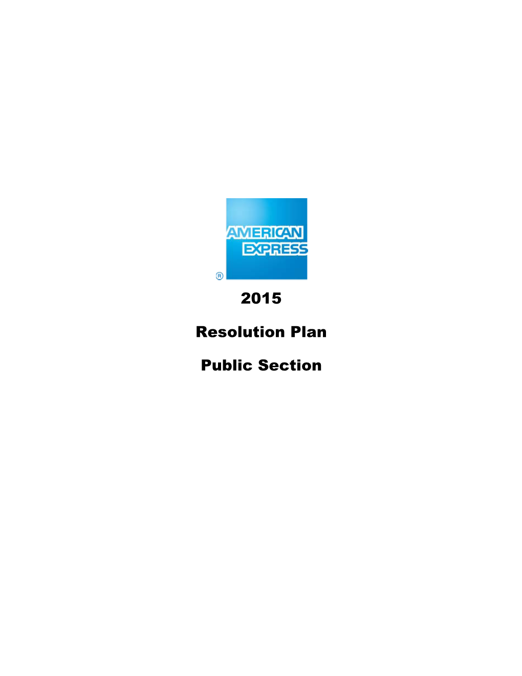 2015 Resolution Plan Public Section