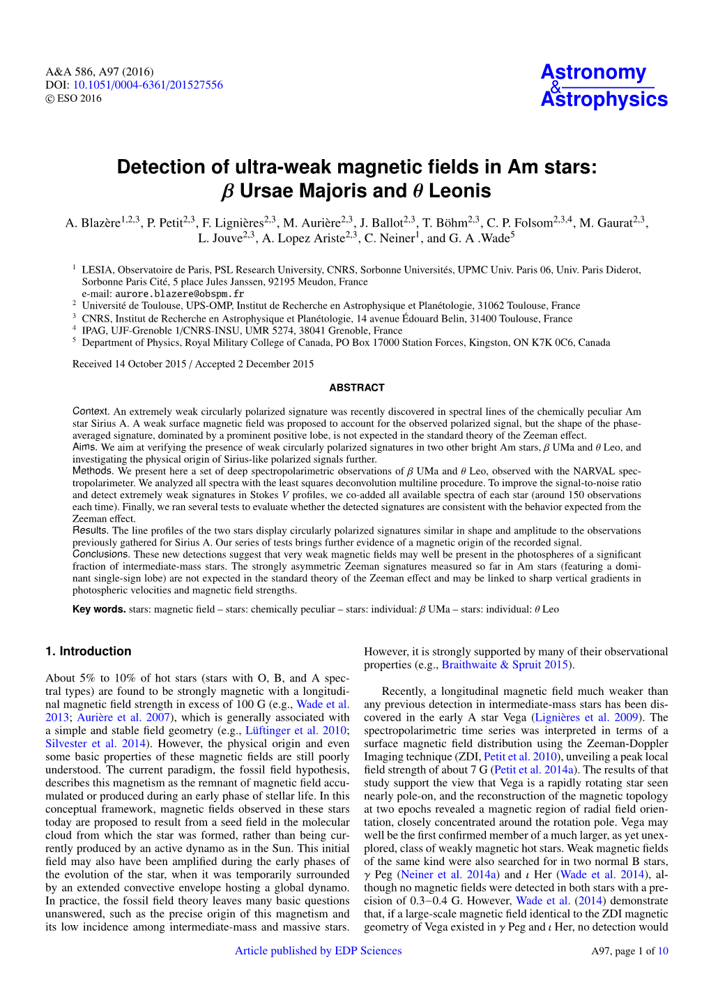 Detection of Ultra-Weak Magnetic Fields in Am Stars