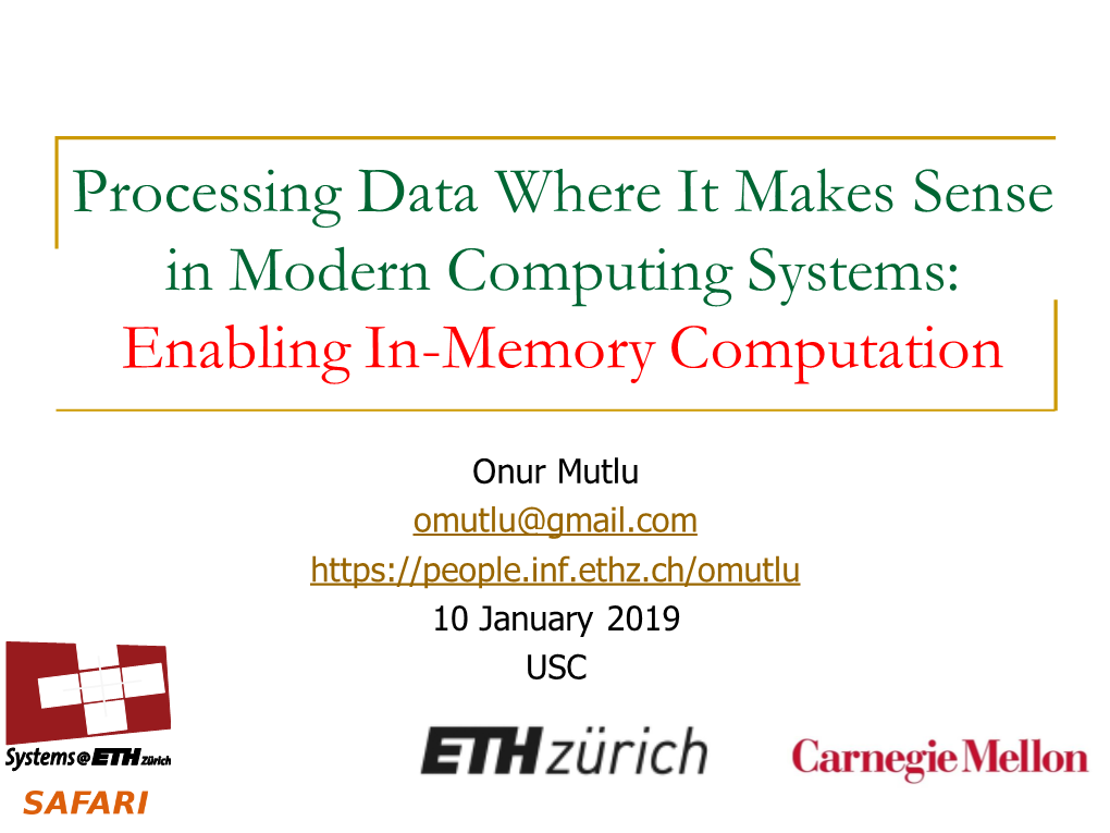 Enabling In-Memory Computation