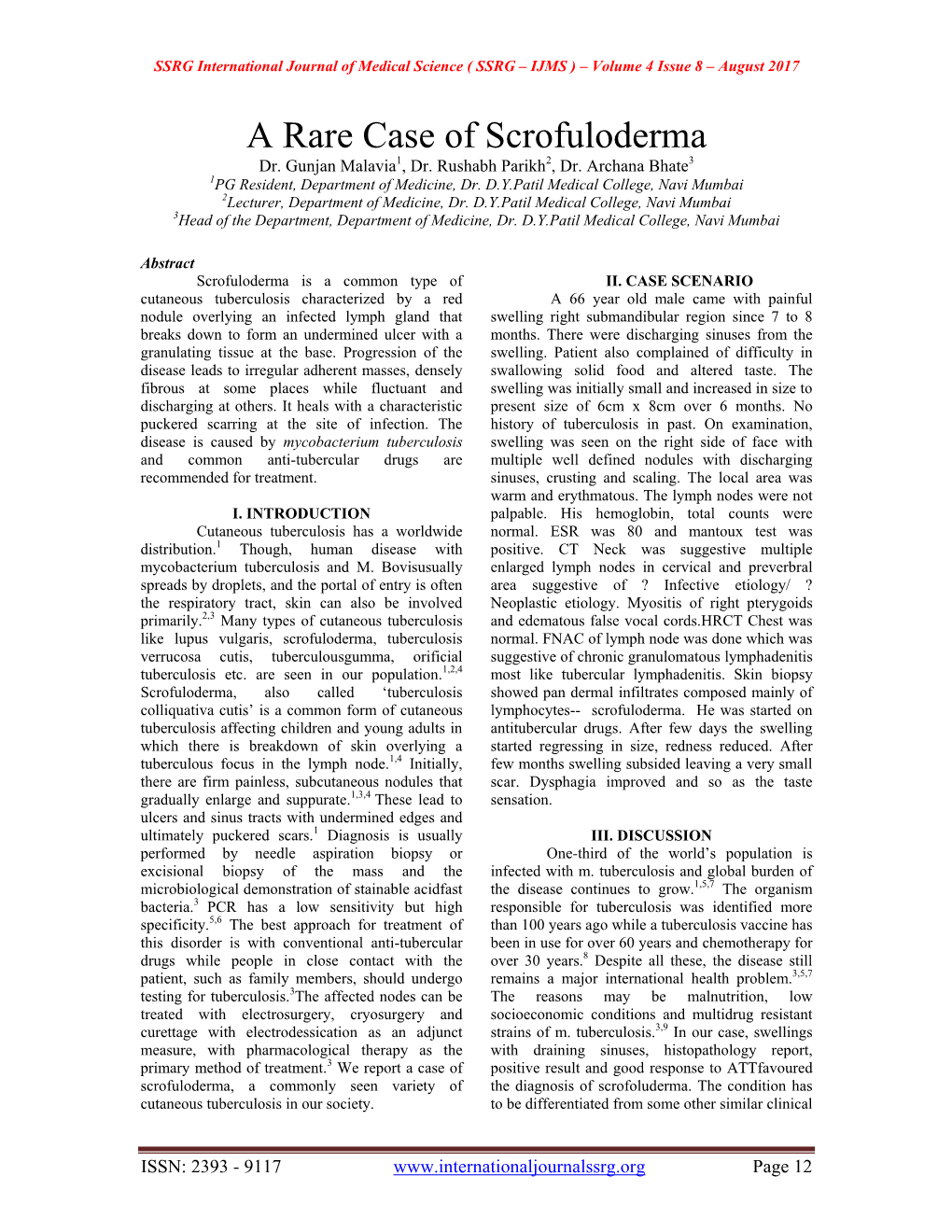 A Rare Case of Scrofuloderma Dr