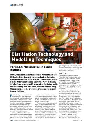 Distillation Technology and Modelling Techniques