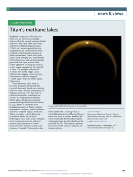Titan's Methane Lakes