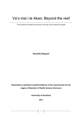 Va‟O Mai I Te Akao: Beyond the Reef