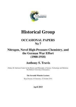 Historical Group Occasional Paper 7 Nitrogen, Novel High-Pressure