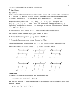 1 NANO 704-Crystallography & Structure of Nanomaterials 3